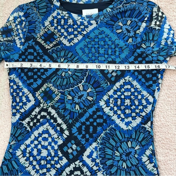 NWT Johnny Was Jade Loila Midi Dress Blue Mosaic Patterned Mesh Dress Size Small - Picture 11 of 15